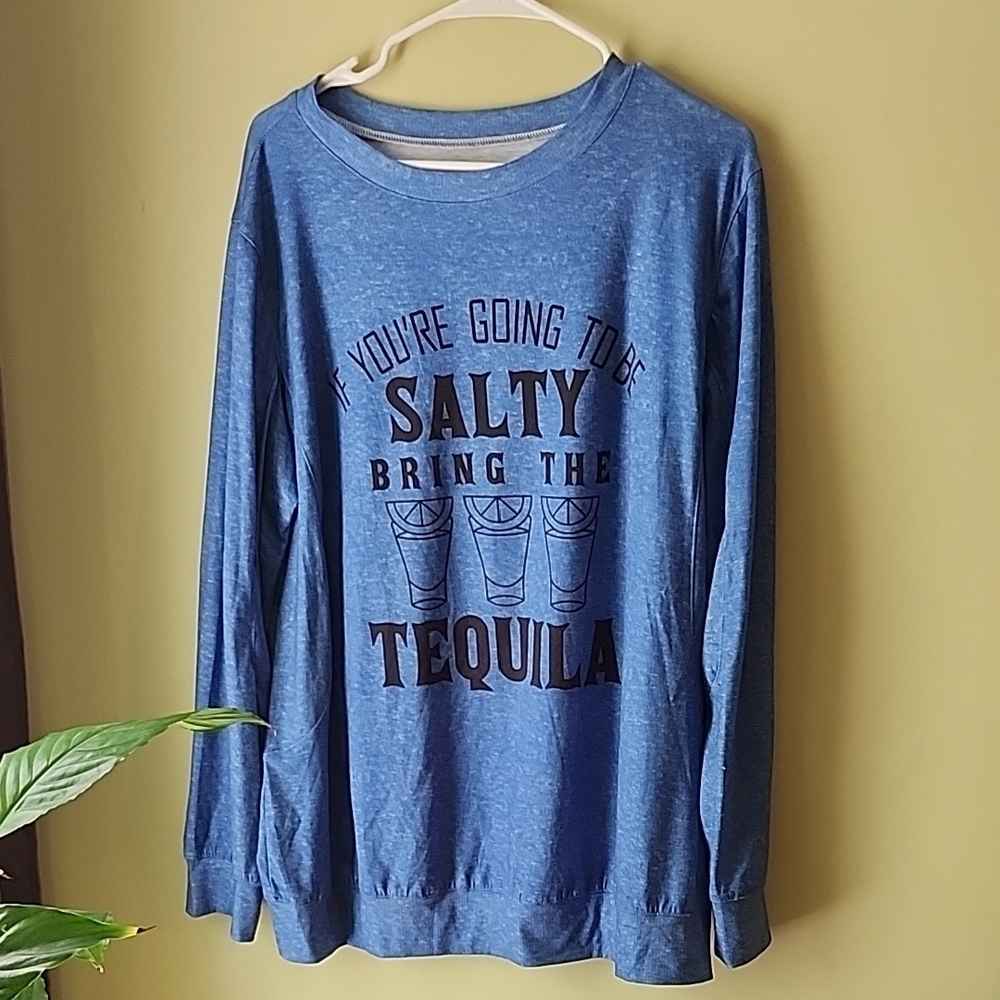 Blue Graphic Long Sleeve Shirt